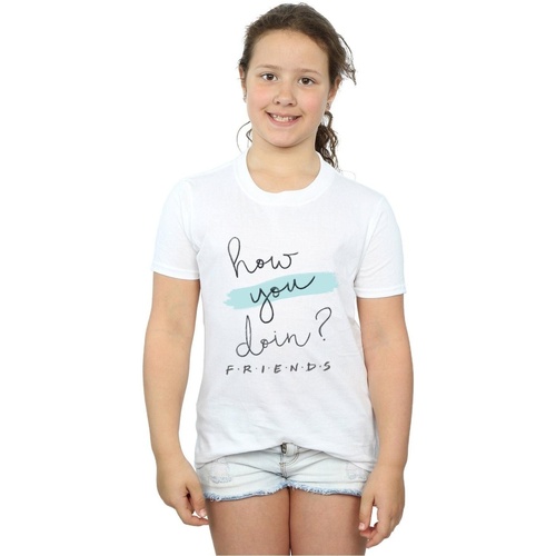 Abbigliamento Bambina T-shirts a maniche lunghe Friends How You Doin? Handwriting Bianco