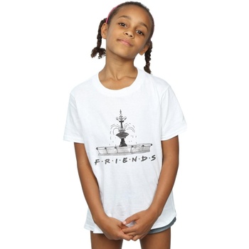 Abbigliamento Bambina T-shirts a maniche lunghe Friends Fountain Sketch Bianco