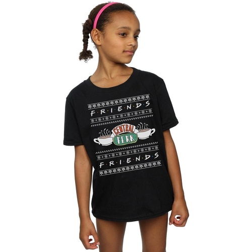 Abbigliamento Bambina T-shirts a maniche lunghe Friends Fair Isle Central Perk Nero