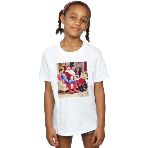 Abbigliamento Bambina T-shirts a maniche lunghe Friends Couch Santa Bianco