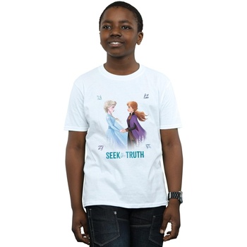 Abbigliamento Bambino T-shirt maniche corte Disney Frozen 2 Elsa And Anna Seek The Truth Bianco