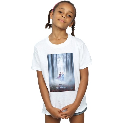 Abbigliamento Bambina T-shirts a maniche lunghe Disney Frozen 2 Movie Poster Bianco