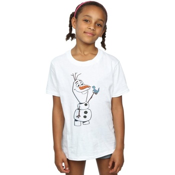 Abbigliamento Bambina T-shirts a maniche lunghe Disney Frozen 2 Olaf And Salamander Bianco
