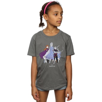 Abbigliamento Bambina T-shirts a maniche lunghe Disney Frozen 2 Distressed Group Multicolore
