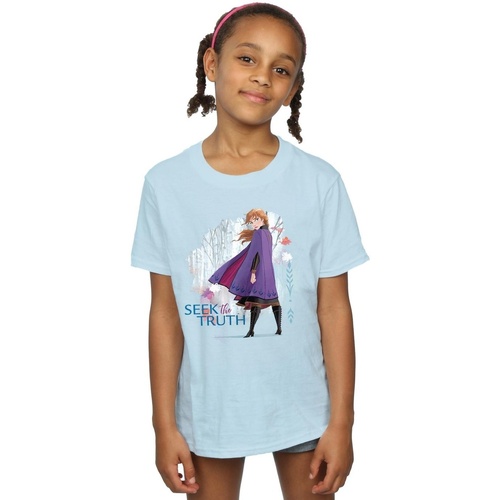 Abbigliamento Bambina T-shirts a maniche lunghe Disney Frozen 2 Anna Seek The Truth Blu