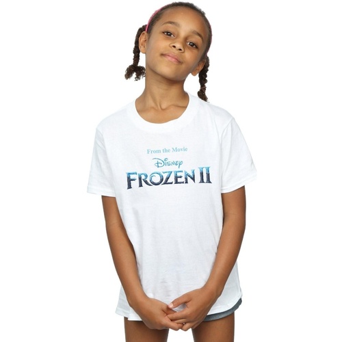 Abbigliamento Bambina T-shirts a maniche lunghe Disney Frozen 2 Movie Logo Bianco
