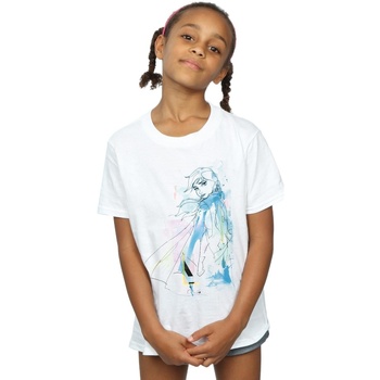 Abbigliamento Bambina T-shirts a maniche lunghe Disney Frozen 2 Anna Watercolour Sketch Bianco