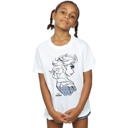Abbigliamento Bambina T-shirts a maniche lunghe Disney Frozen Elsa Sketch Bianco