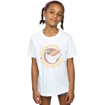 Abbigliamento Bambina T-shirts a maniche lunghe Disney Frozen Olaf Sun On The Brain Bianco