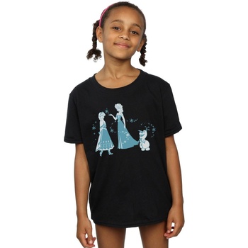 Abbigliamento Bambina T-shirts a maniche lunghe Disney Frozen Magic Snowflakes Nero