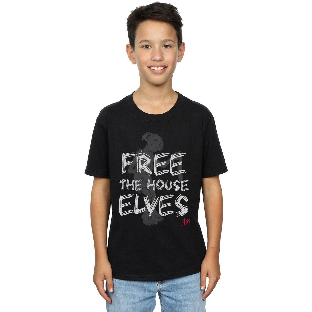Abbigliamento Bambino T-shirt maniche corte Harry Potter Dobby Free The House Elves Nero