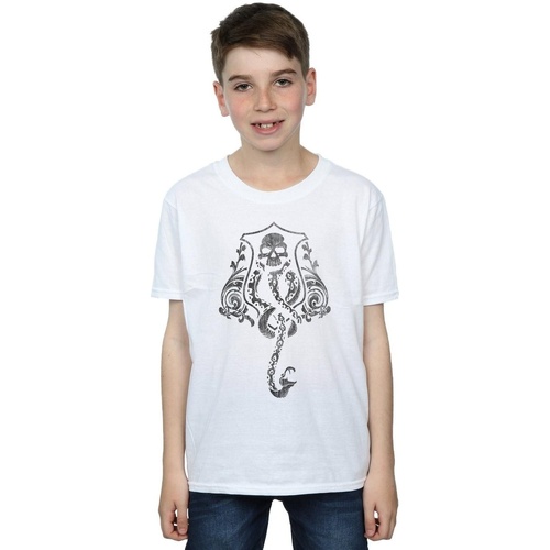 Abbigliamento Bambino T-shirt & Polo Harry Potter Dark Mark Crest Bianco