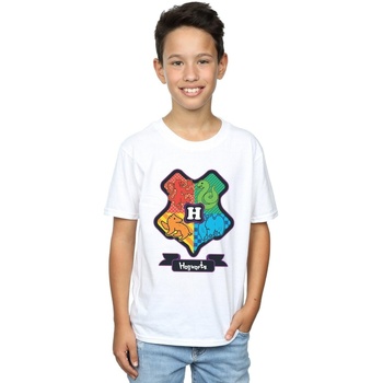 Abbigliamento Bambino T-shirt & Polo Harry Potter Hogwarts Junior Crest Bianco