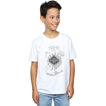 Abbigliamento Bambino T-shirt maniche corte Harry Potter The Marauder's Map Bianco
