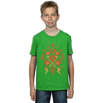 Abbigliamento Bambino T-shirt maniche corte Harry Potter Christmas Fair Isle Verde