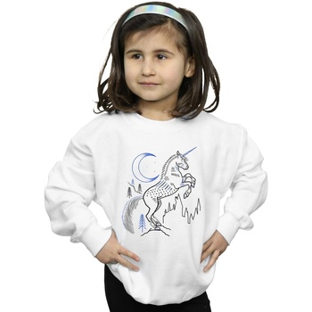 Abbigliamento Bambina Felpe Harry Potter Unicorn Line Art Bianco
