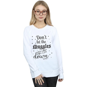Abbigliamento Donna Felpe Harry Potter Don't Let The Muggles Bianco