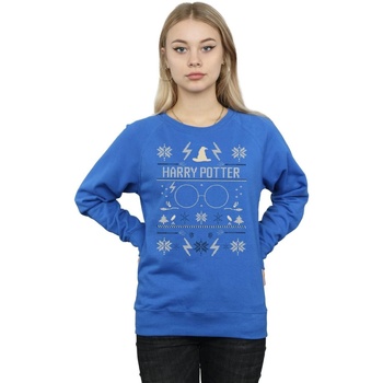 Abbigliamento Donna Felpe Harry Potter Christmas Pattern Blu