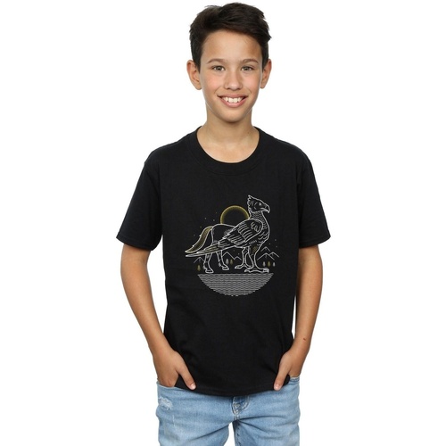 Abbigliamento Bambino T-shirt maniche corte Harry Potter Buckbeak Line Art Nero