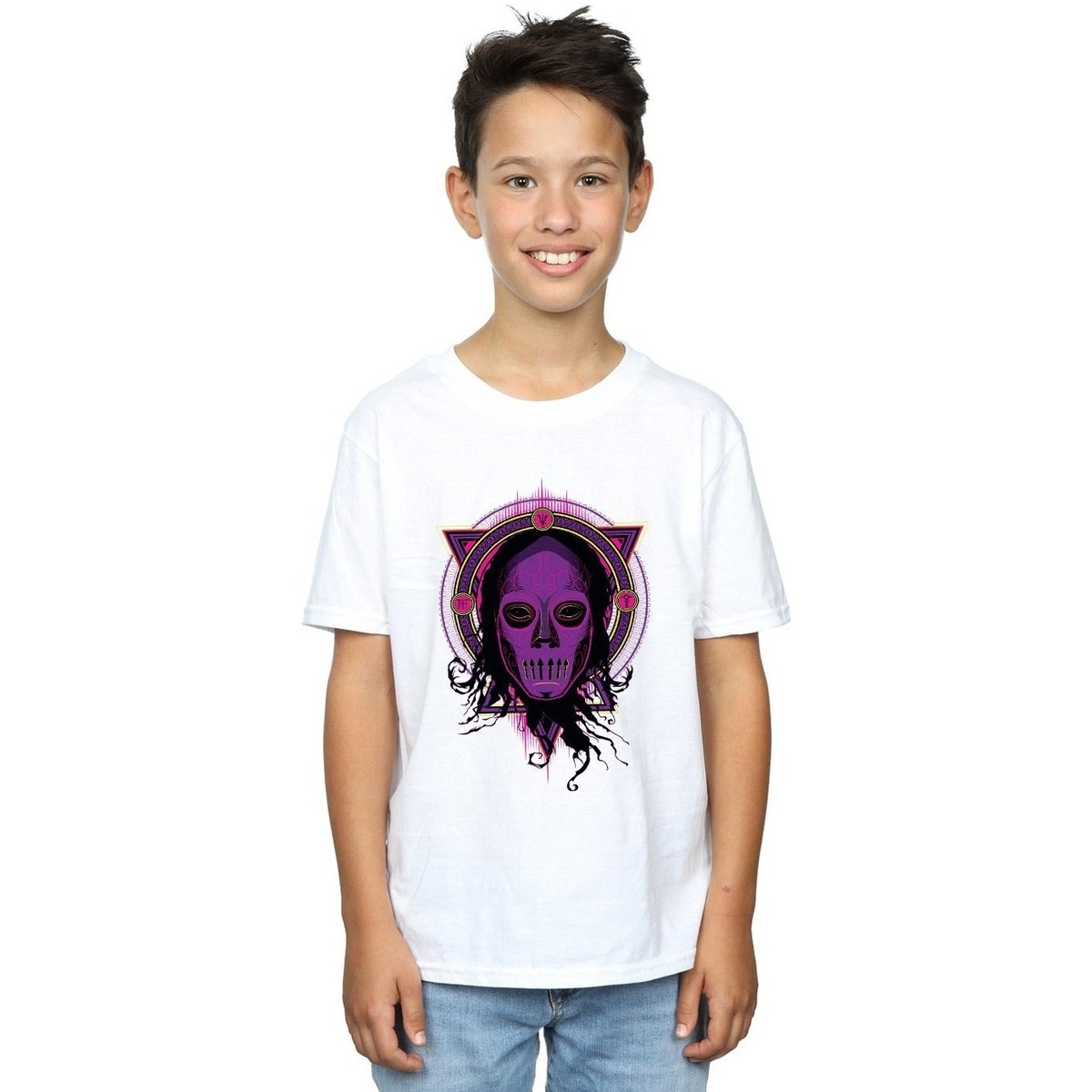Abbigliamento Bambino T-shirt maniche corte Harry Potter Neon Death Eater Bianco