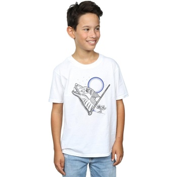 Abbigliamento Bambino T-shirt maniche corte Harry Potter Werewolf Line Art Bianco