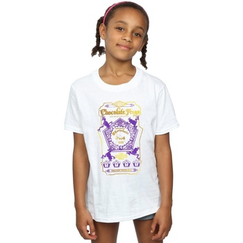 Abbigliamento Bambina T-shirts a maniche lunghe Harry Potter Chocolate Frogs Coloured Label Bianco