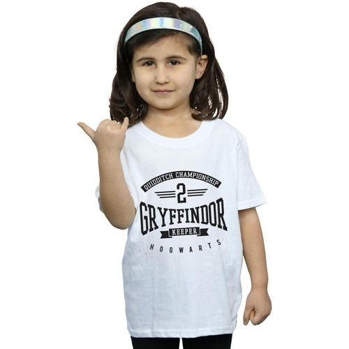 Abbigliamento Bambina T-shirts a maniche lunghe Harry Potter Gryffindor Keeper Bianco