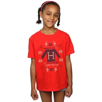 Abbigliamento Bambina T-shirts a maniche lunghe Harry Potter Christmas Knit Rosso