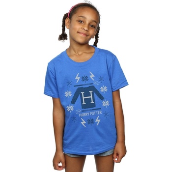 Abbigliamento Bambina T-shirts a maniche lunghe Harry Potter Christmas Knit Blu