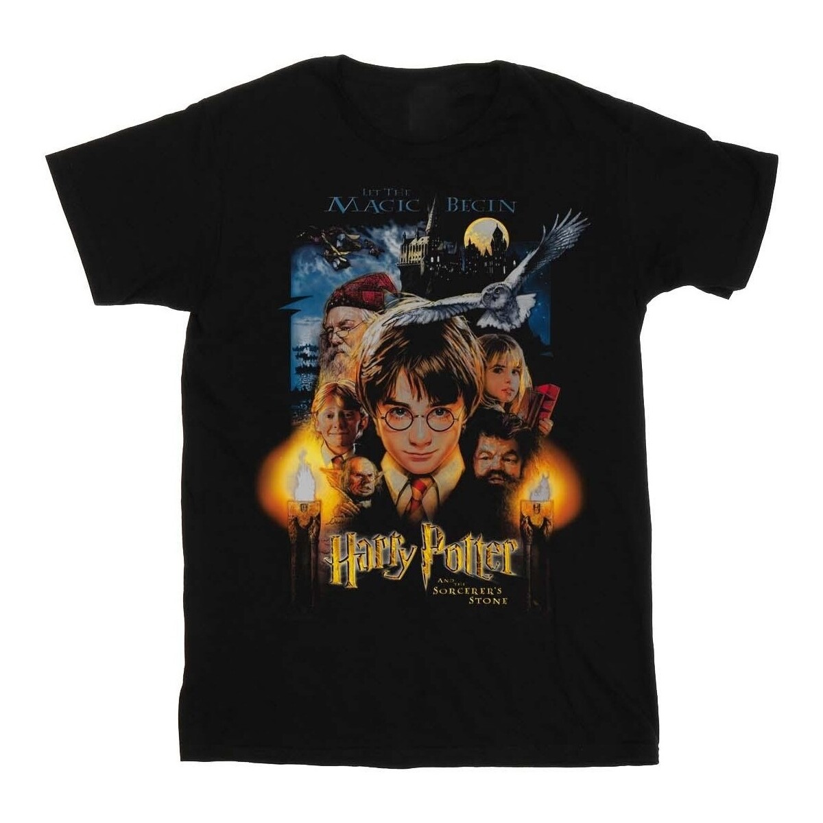 Abbigliamento Bambino T-shirt maniche corte Harry Potter The Sorcerer's Stone Poster Nero