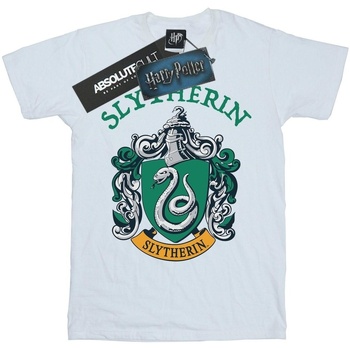 Abbigliamento Bambina T-shirts a maniche lunghe Harry Potter Slytherin Crest Bianco