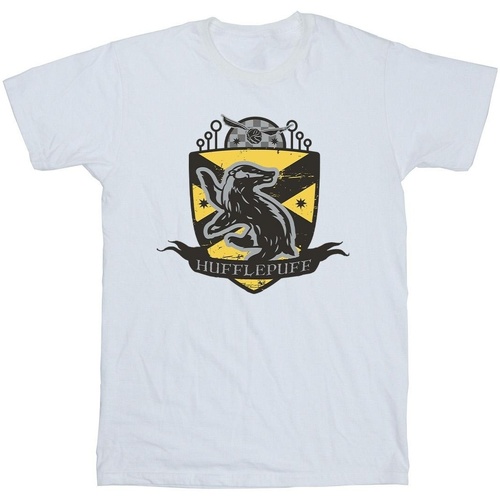Abbigliamento Bambino T-shirt maniche corte Harry Potter Hufflepuff Chest Badge Bianco