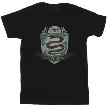 Abbigliamento Bambino T-shirt maniche corte Harry Potter Slytherin Chest Badge Nero
