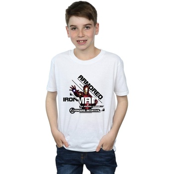 Abbigliamento Bambino T-shirt maniche corte Marvel Avengers Iron Man Armoured Avenger Bianco