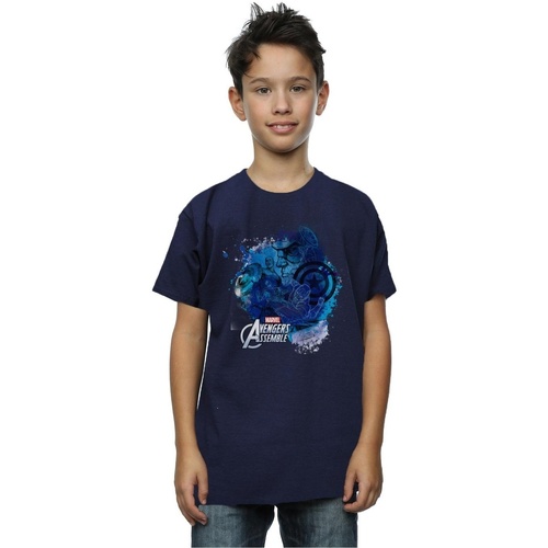 Abbigliamento Bambino T-shirt maniche corte Marvel Avengers Captain America Montage Blu
