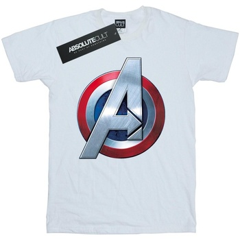Abbigliamento Bambina T-shirts a maniche lunghe Marvel Avengers 3D Logo Bianco