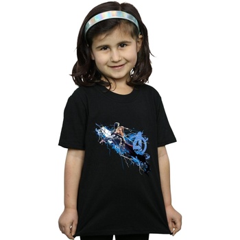 Abbigliamento Bambina T-shirts a maniche lunghe Marvel Avengers Thor Splash Nero