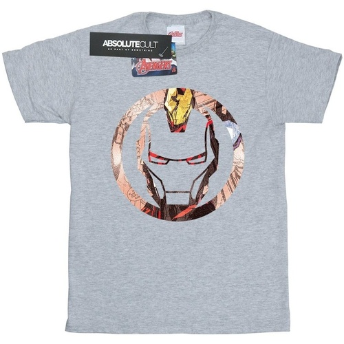 Abbigliamento Bambina T-shirts a maniche lunghe Marvel Iron Man Montage Symbol Grigio