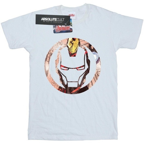 Abbigliamento Bambina T-shirts a maniche lunghe Marvel Iron Man Montage Symbol Bianco