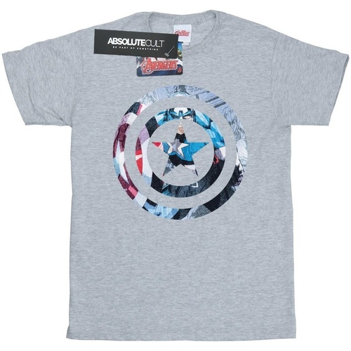 Abbigliamento Bambina T-shirts a maniche lunghe Marvel Avengers Captain America Montage Symbol Grigio