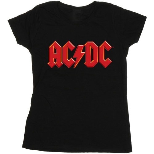Abbigliamento Donna T-shirts a maniche lunghe Acdc Red Logo Nero
