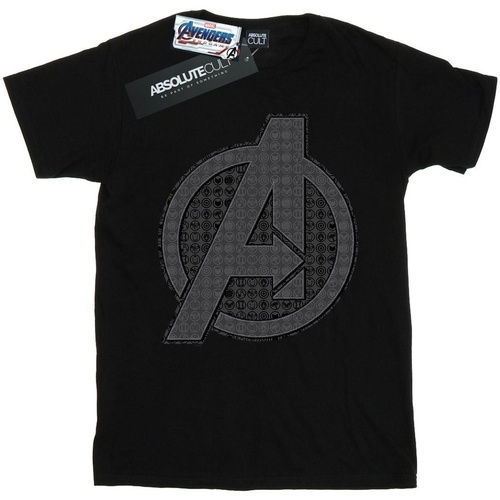 Abbigliamento Bambino T-shirt maniche corte Marvel Avengers Endgame Iconic Logo Nero