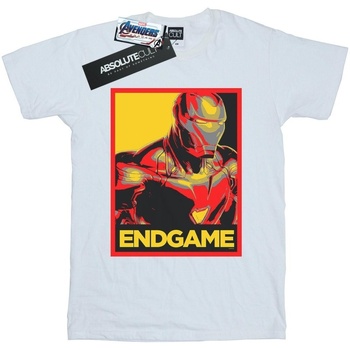 Abbigliamento Bambina T-shirts a maniche lunghe Marvel Avengers Endgame Iron Man Poster Bianco