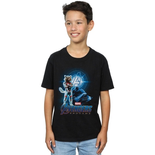 Abbigliamento Bambino T-shirt maniche corte Marvel Avengers Endgame Rocket Team Suit Nero