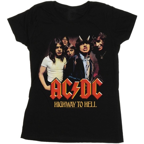 Abbigliamento Donna T-shirts a maniche lunghe Acdc Highway To Hell Group Nero