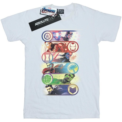 Abbigliamento Bambina T-shirts a maniche lunghe Marvel Avengers Endgame Original Heroes Bianco