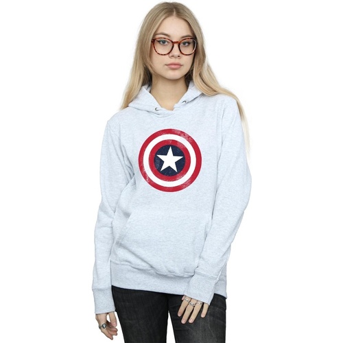 Abbigliamento Donna Felpe Marvel Captain America Distressed Shield Grigio