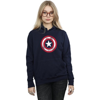 Abbigliamento Donna Felpe Marvel Captain America Distressed Shield Blu