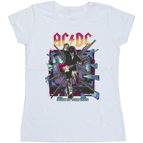 Abbigliamento Donna T-shirts a maniche lunghe Acdc Blow Up Your Video Jump Bianco