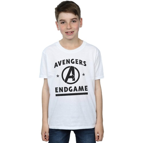 Abbigliamento Bambino T-shirt maniche corte Marvel Avengers Endgame Varsity Bianco